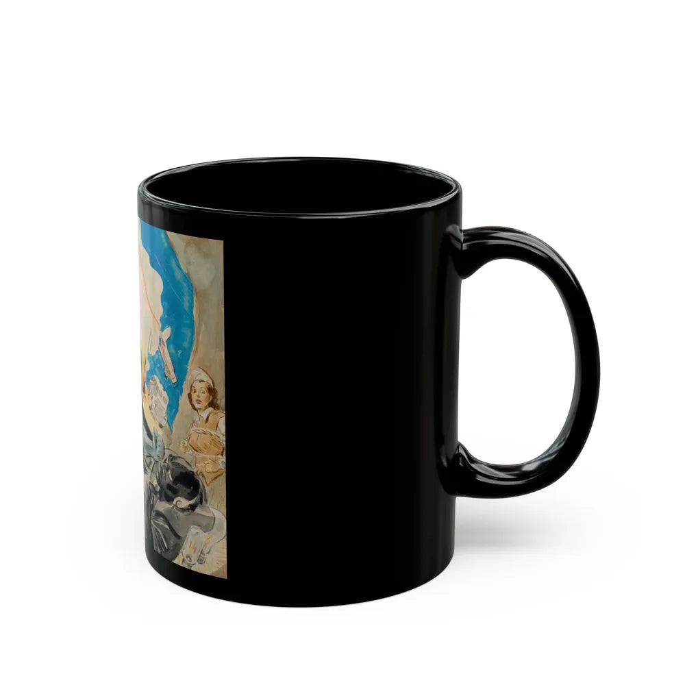 Batman and Robin, movie poster illustrations (2) - Black Coffee Mug-Go Mug Yourself