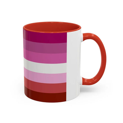 Lesbian Pride Flag - Accent Coffee Mug-Go Mug Yourself