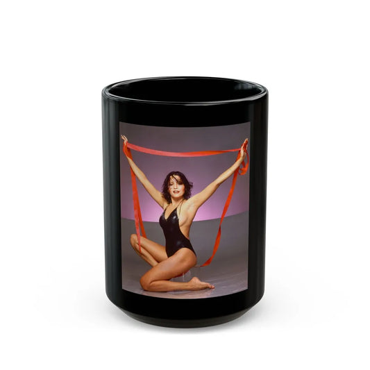 Barbara Carrera #14 (Vintage Female Icon) Black Coffee Mug-15oz-Go Mug Yourself