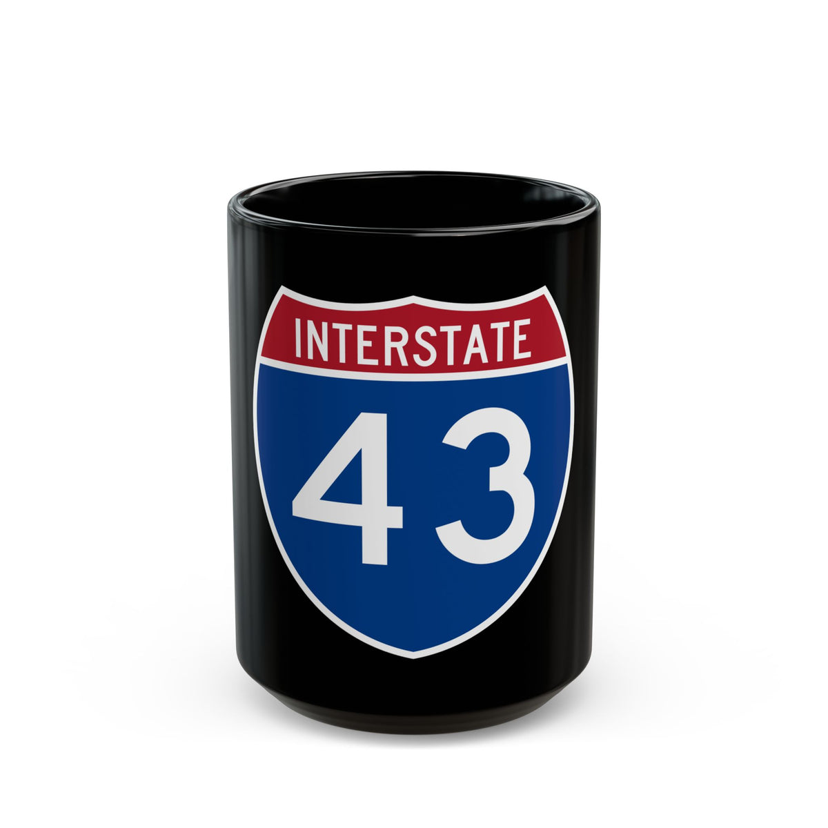 Interstate 43 (U.S. Highways) Black Coffee Mug