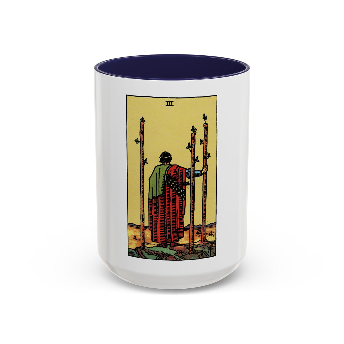 The 3 of Wands (Tarot Card) Accent Coffee Mug