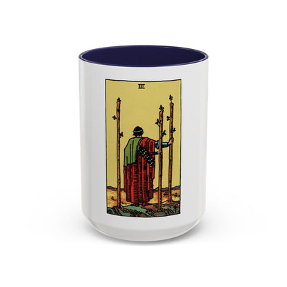The 3 of Wands (Tarot Card) Accent Coffee Mug