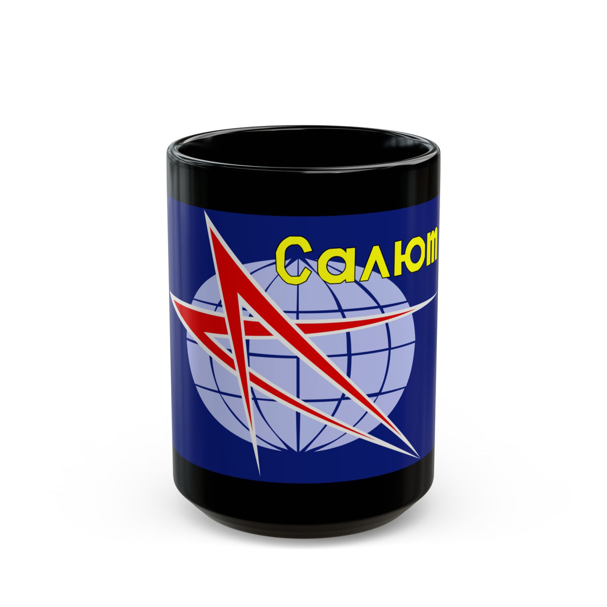 Salyut Program (Soyuz Programme) Black Coffee Mug