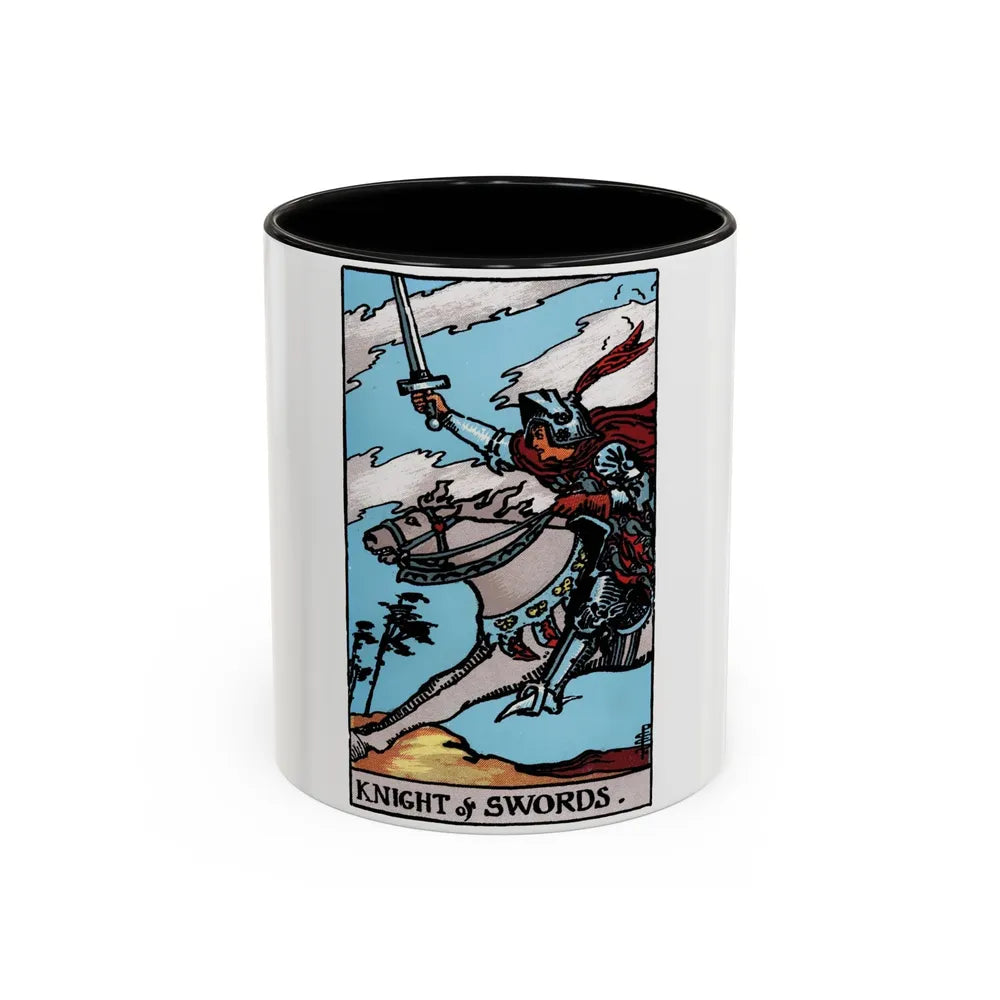 The Knight of Swords (Tarot Card) Accent Coffee Mug-11oz-Black-Go Mug Yourself