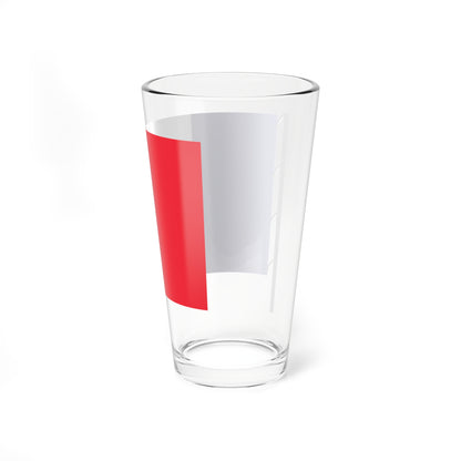 Flag of France on staff hoist left (France) Pint Glass 16oz
