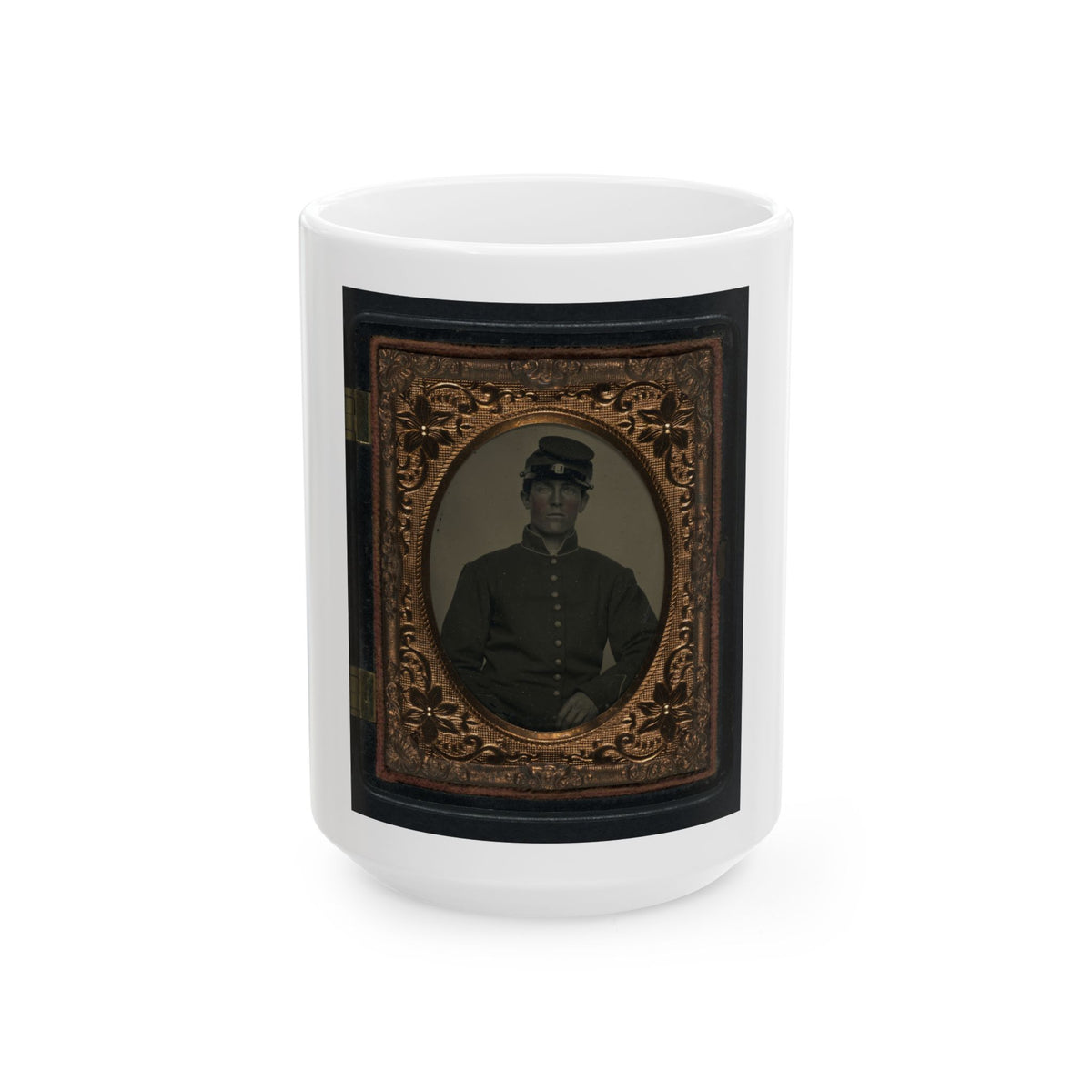 Unidentified Soldier In Union Uniform And Forage Cap(4) (U.S. Civil War) White Coffee Mug