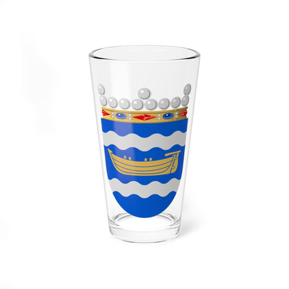 Uudenmaan historiallisen maakunnan vaakuna (Finland) (Coat of Arms) Pint Glass 16oz