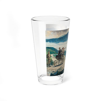 Mr. Stanley Turns on the Stream, Great Moments in Early American Motoring (Magazine Illustration) Pint Glass 16oz