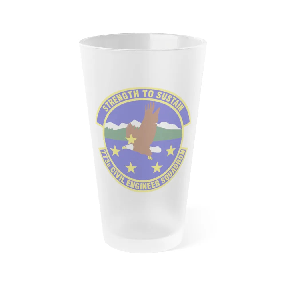 773 Civil Engineer Squadron PACAF (U.S. Air Force) Frosted Pint Glass 16oz-16oz-Frosted-Go Mug Yourself