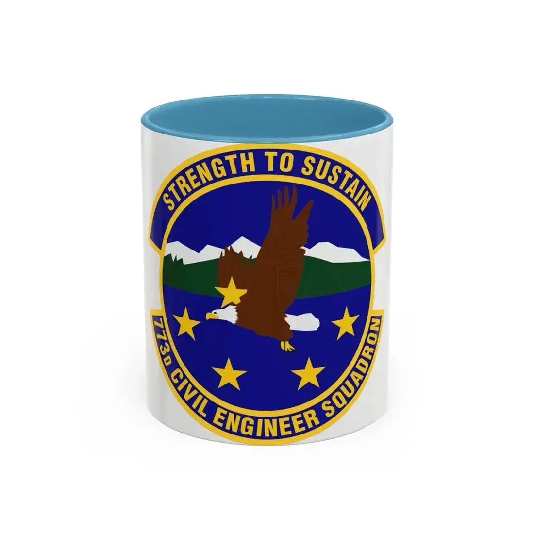 773 Civil Engineer Squadron PACAF (U.S. Air Force) Accent Coffee Mug 11oz Light Blue - Go Mug Yourself