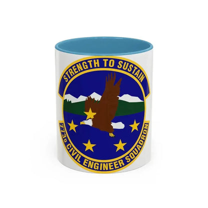 773 Civil Engineer Squadron PACAF (U.S. Air Force) Accent Coffee Mug 11oz Light Blue - Go Mug Yourself