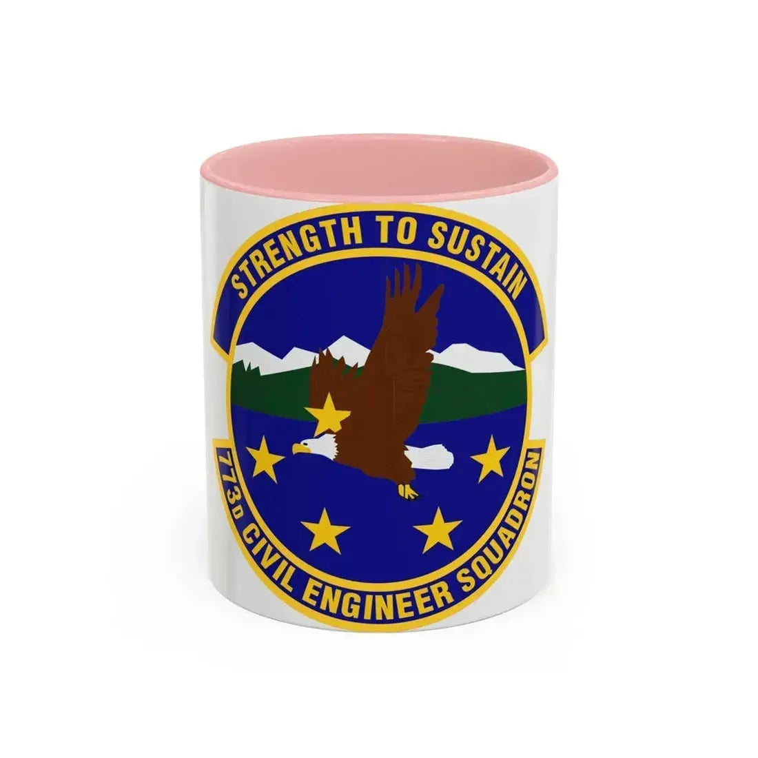 773 Civil Engineer Squadron PACAF (U.S. Air Force) Accent Coffee Mug 11oz Pink - Go Mug Yourself