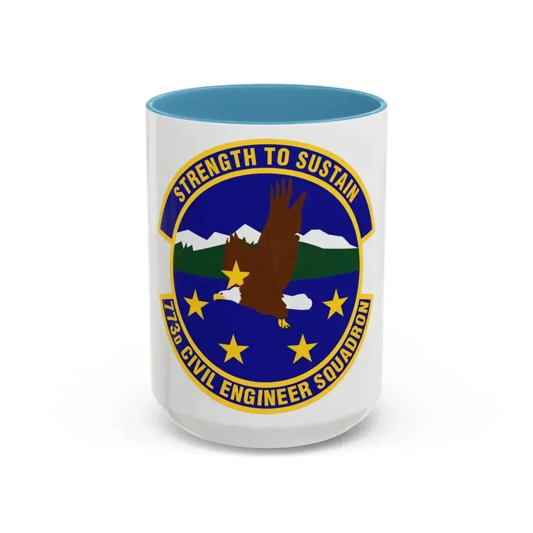773 Civil Engineer Squadron PACAF (U.S. Air Force) Accent Coffee Mug 15oz Light Blue - Go Mug Yourself