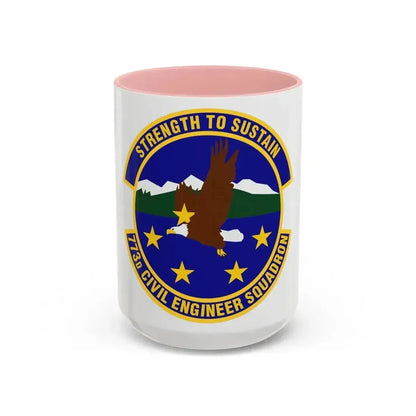 773 Civil Engineer Squadron PACAF (U.S. Air Force) Accent Coffee Mug 15oz Pink - Go Mug Yourself