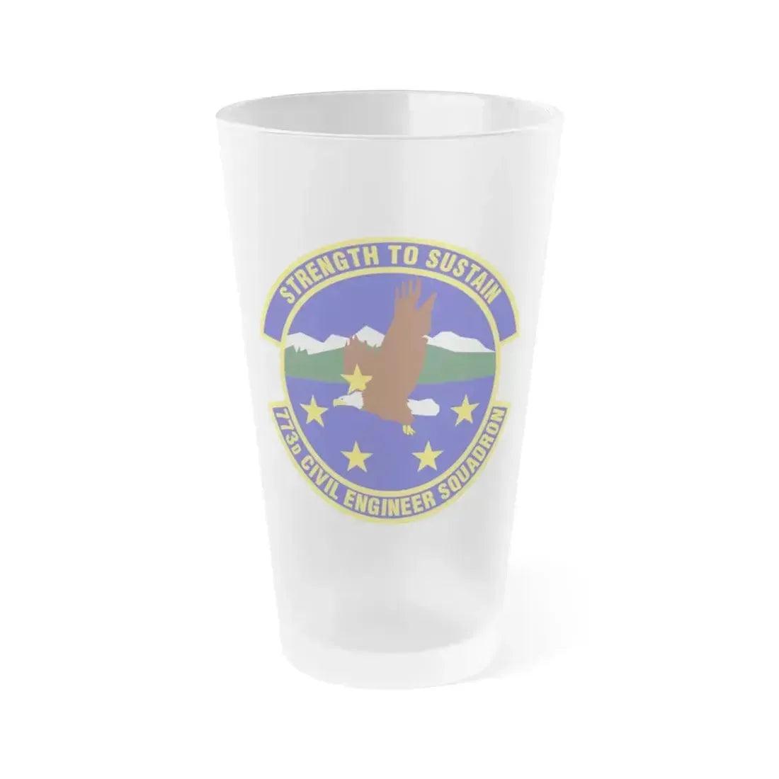773 Civil Engineer Squadron PACAF (U.S. Air Force) Frosted Pint Glass 16oz 16oz Frosted - Go Mug Yourself