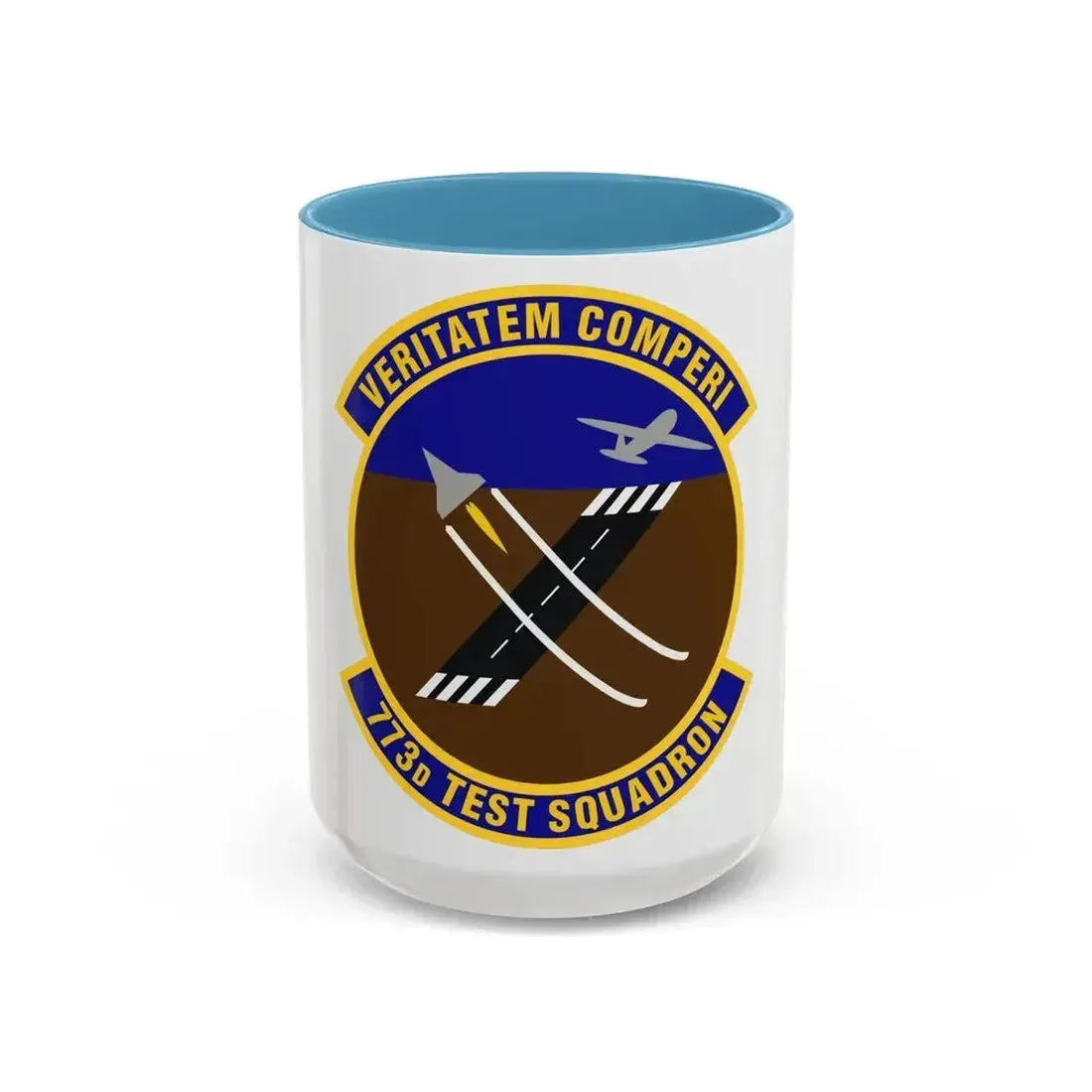 773 Test Squadron AFMC (U.S. Air Force) Accent Coffee Mug 15oz Light Blue - Go Mug Yourself