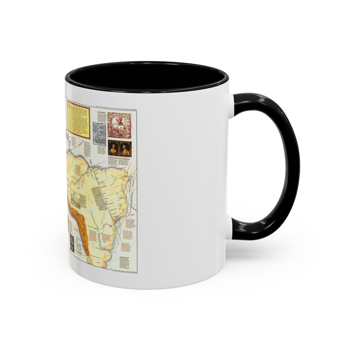 Americas - Spain in the (1992) (Map) Accent Coffee Mug