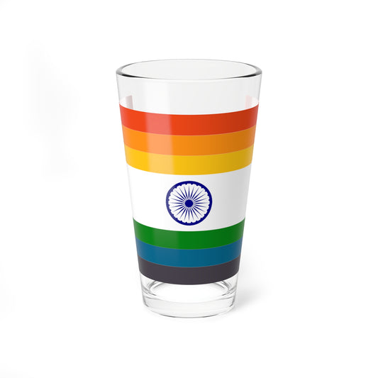 Unofficial Pride flag India (India) Pint Glass 16oz
