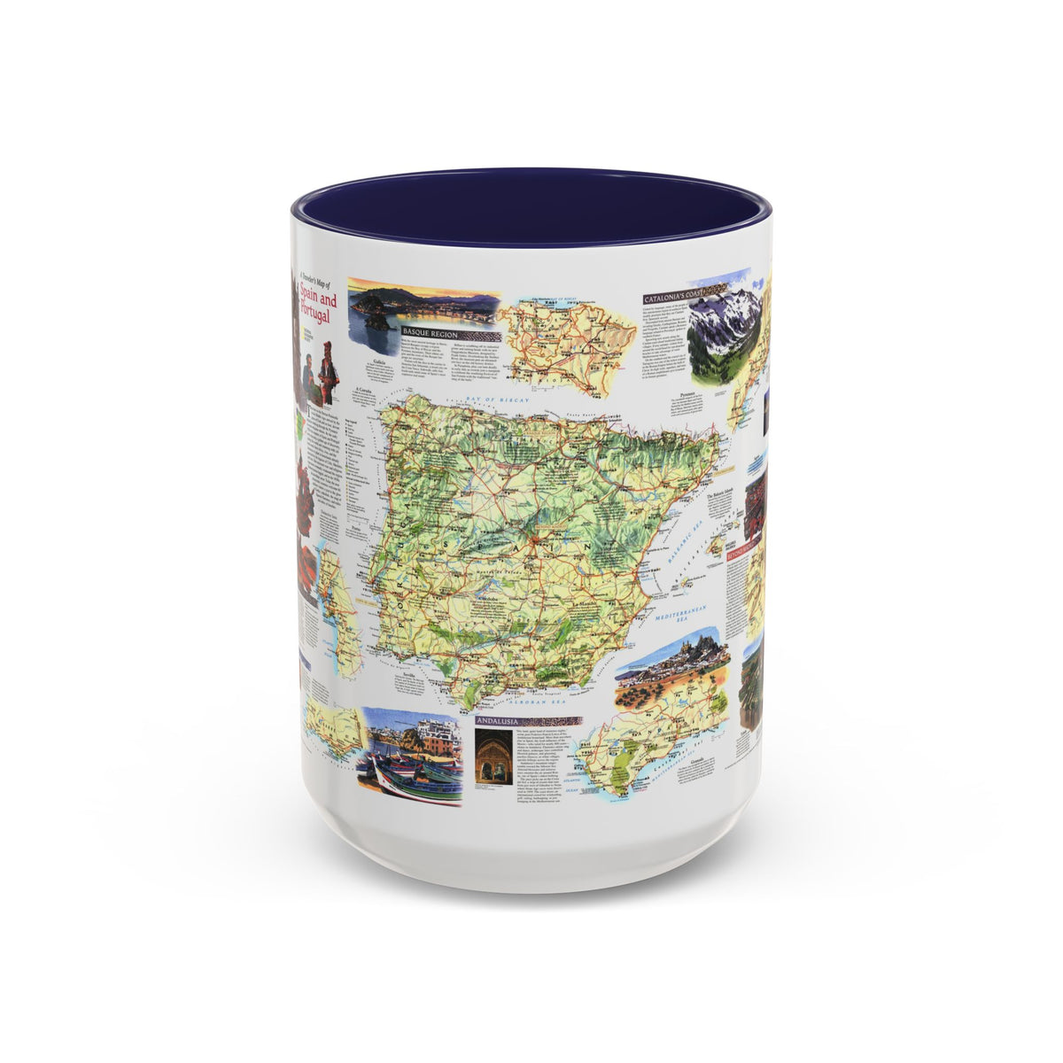 Spain and Portugal - A Traveller's Map (1998) (Map) Accent Coffee Mug