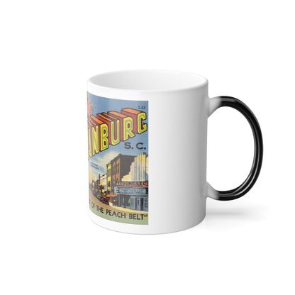 Greetings from Spartanburg SC in the heart of the Peach Belt (Greeting Postcards) Color Changing Mug 11oz