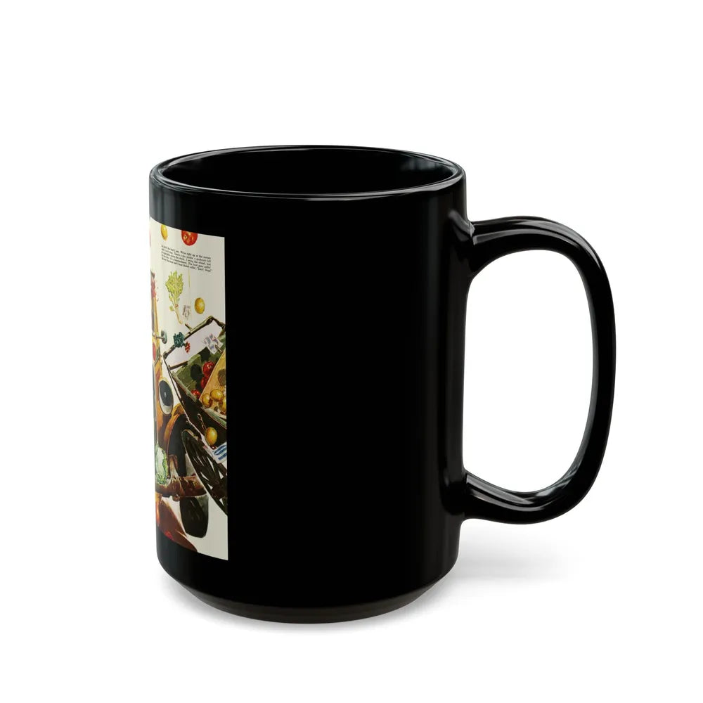 Driving Lesson Gone Bad, Collier's magazine, 1946 - Black Coffee Mug-Go Mug Yourself