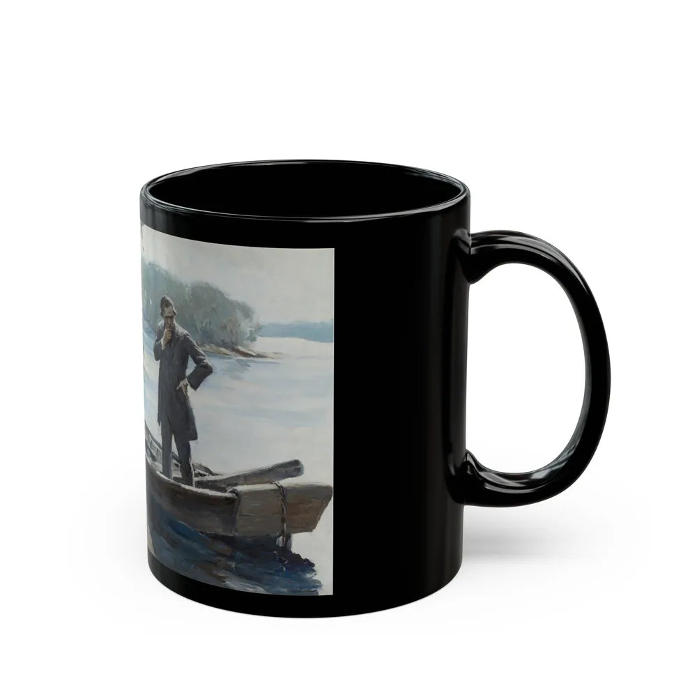 Figures by a Lake - Black Coffee Mug-Go Mug Yourself