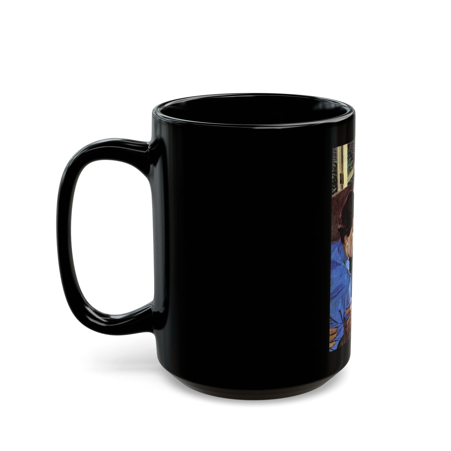 Girl On the Spot (Pt. 1), Redbook, March 1950 - Black Coffee Mug-Go Mug Yourself