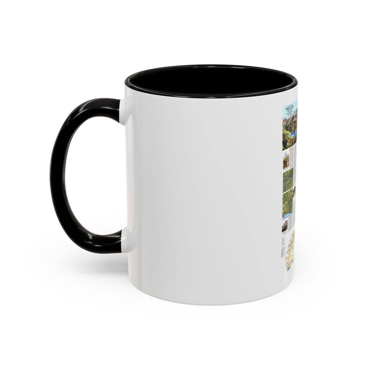 Alps, The - A Traveller's Map (1985) (Map) Accent Coffee Mug