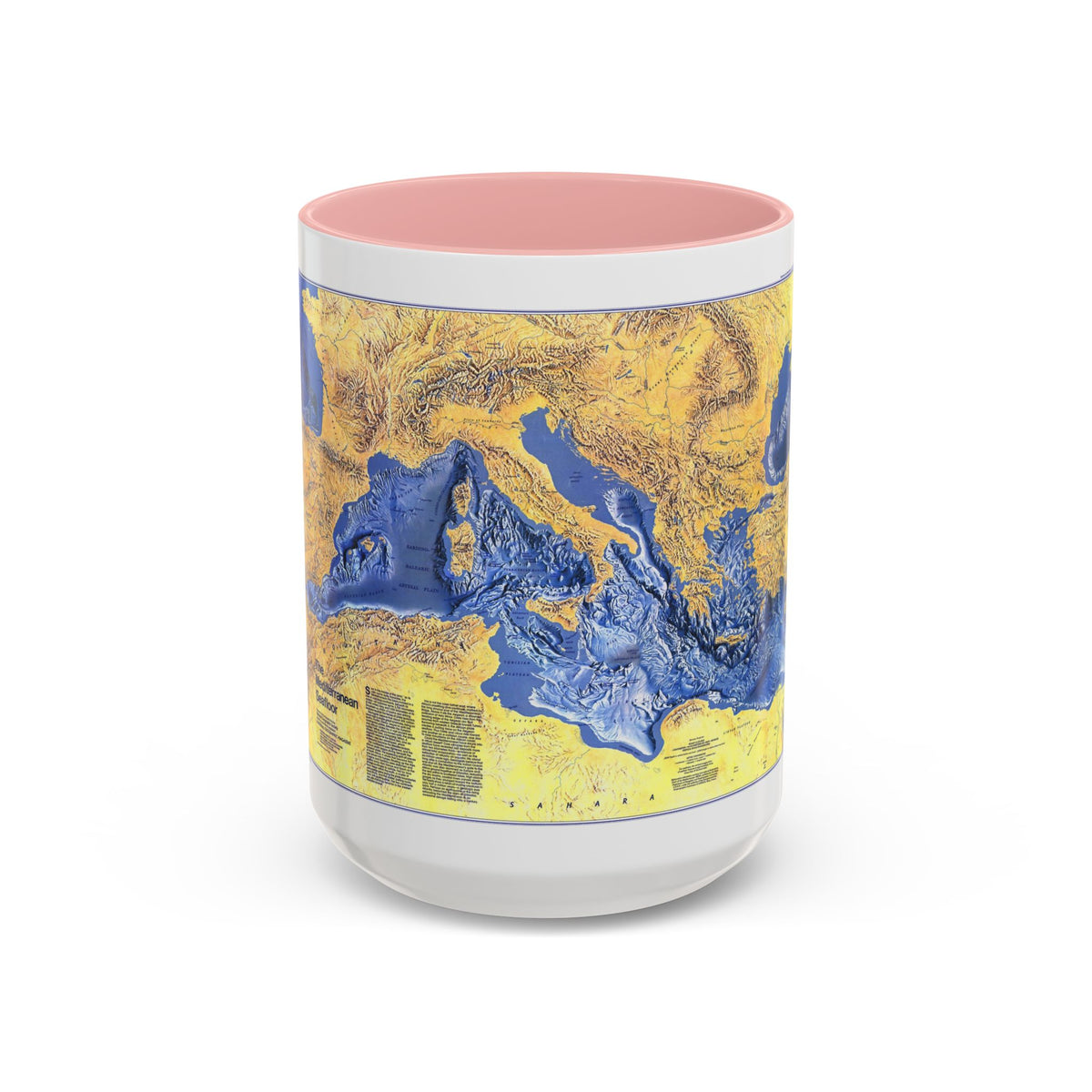 Mediterranean Seafloor (1982) (Map) Accent Coffee Mug