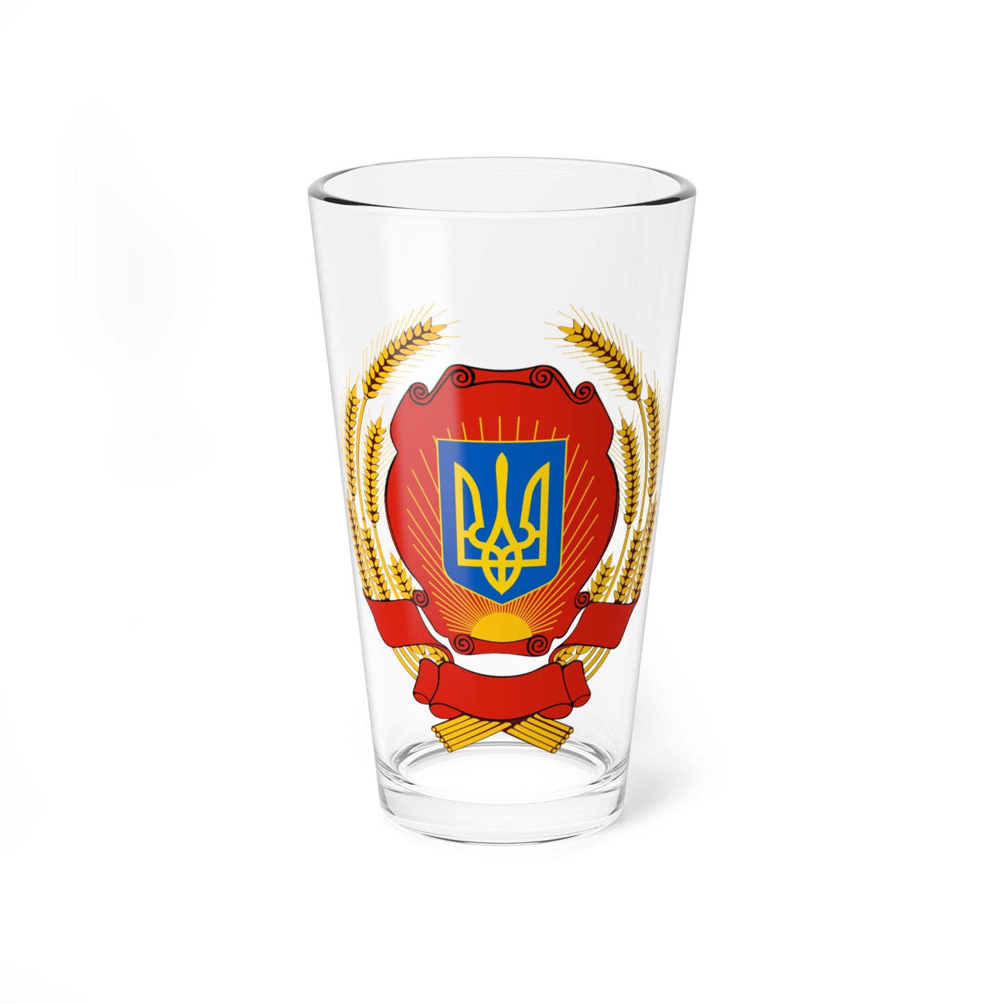 Emblem of the Ukrainian SSR fictional (Ukraine) (Coat of Arms) Pint Glass 16oz