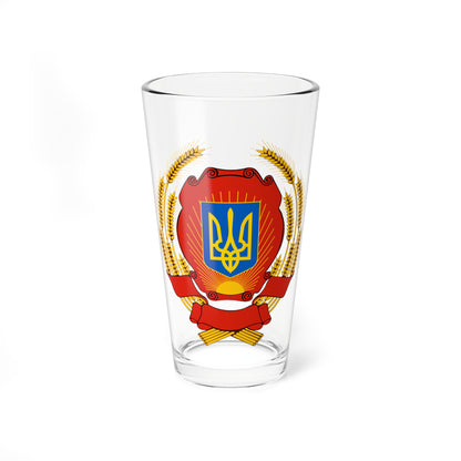 Emblem of the Ukrainian SSR fictional (Ukraine) (Coat of Arms) Pint Glass 16oz