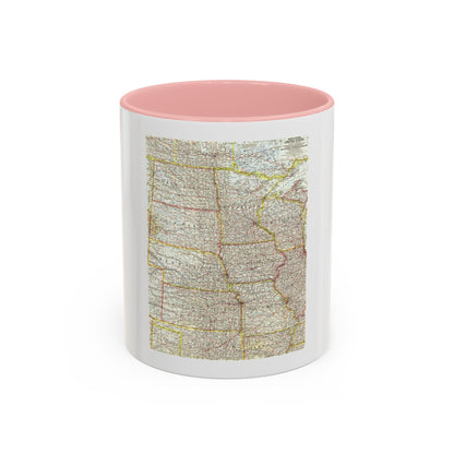 USA - North Central (1958) (Map) Accent Coffee Mug