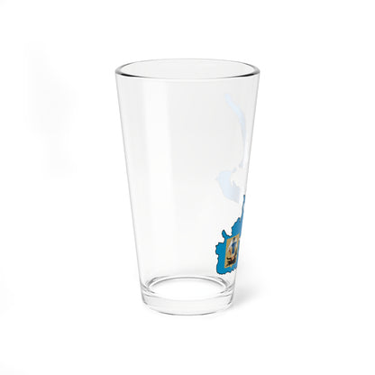 Flag-map of Arkhangelsk Oblast (Russia) Pint Glass 16oz