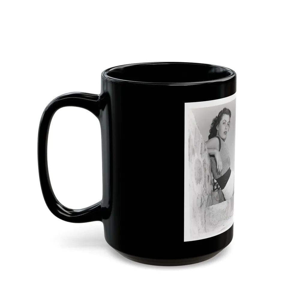 Faith Domergue #119 (Vintage Female Icon) Black Coffee Mug-Go Mug Yourself