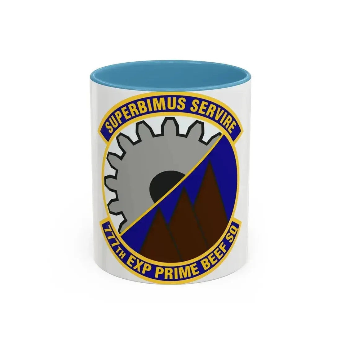 777th Expeditionary Prime Base Engineer Emergency Force Squadron (U.S. Air Force) Accent Coffee Mug 11oz Light Blue - Go Mug Yourself