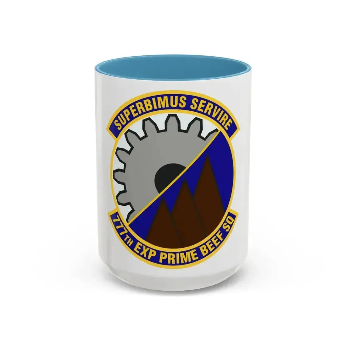 777th Expeditionary Prime Base Engineer Emergency Force Squadron (U.S. Air Force) Accent Coffee Mug 15oz Light Blue - Go Mug Yourself