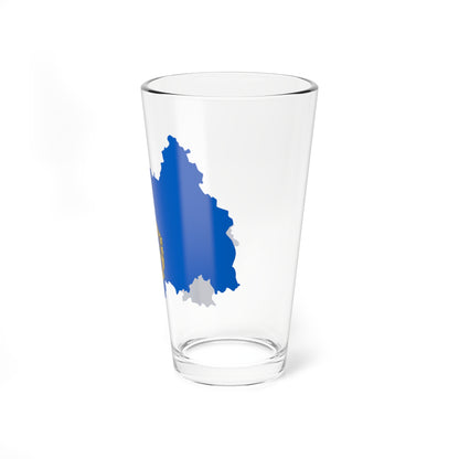 Flag-map of Cherkasy Oblast (Ukraine) Pint Glass 16oz