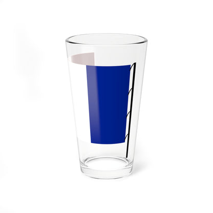 Flag of France on staff hoist right (France) Pint Glass 16oz