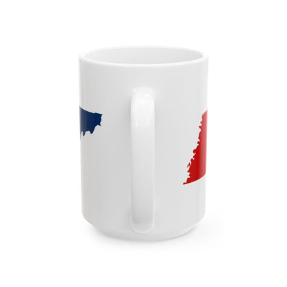 Flag-map of Tennessee (United States) White Coffee Mug