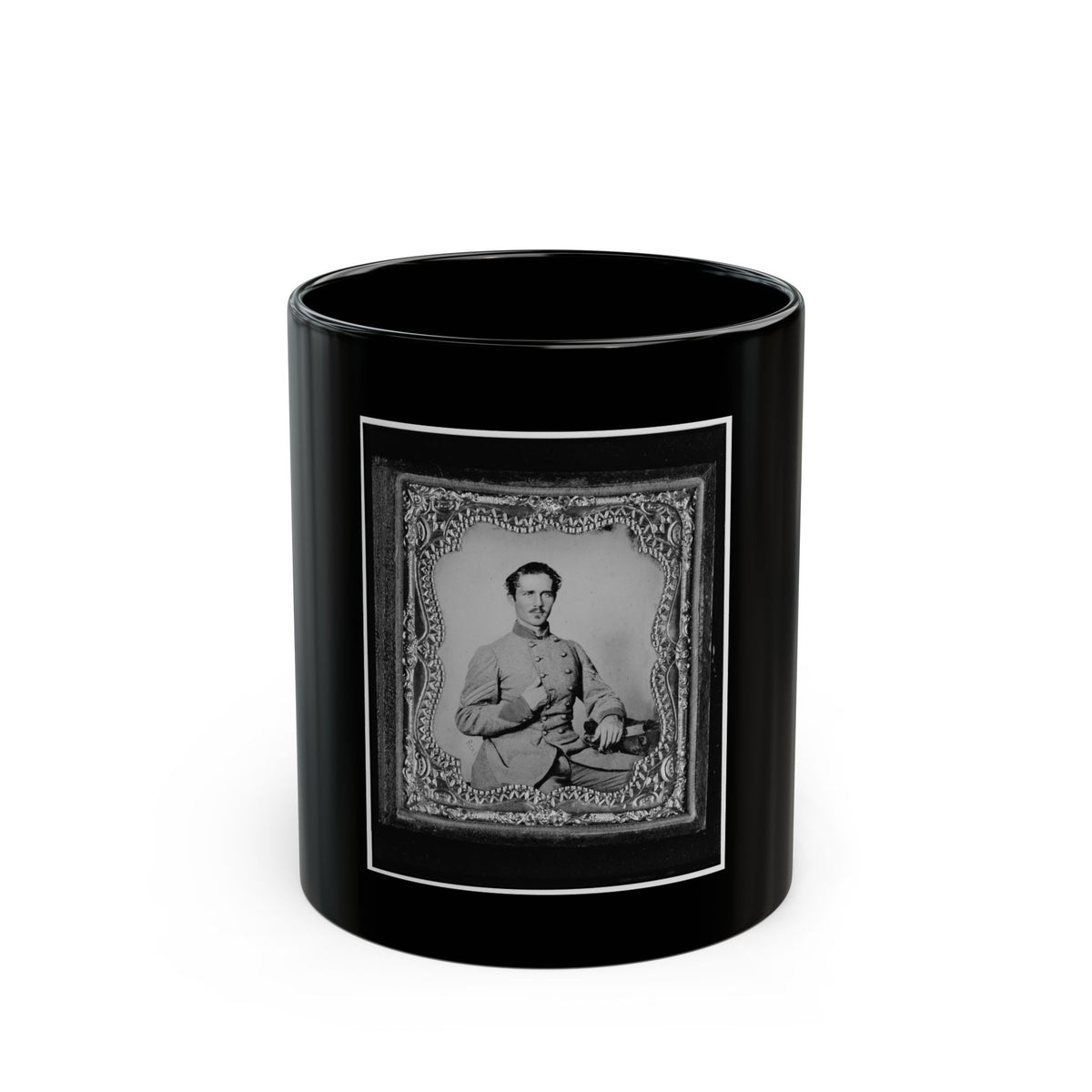 Bernard Bluecher Graves, Corp., C.S.A., Three-Quarter Length Portrait, Seated, Facing Front (U.S. Civil War) Black Coffee Mug