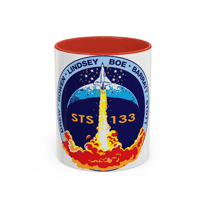 STS 133 (NASA) Accent Coffee Mug-11oz-Red-Go Mug Yourself