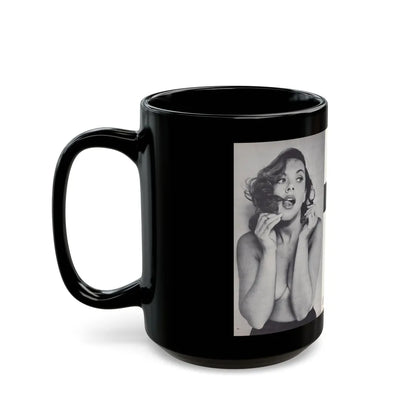 Dawn Richard #45 - [Pages 20 & 21] Including Pages 1 & 2 of 4 with, 3 B&W Photos+Article from Adam Mag. '58 - Photo (Vintage Female Icon) Black Coffee Mug-Go Mug Yourself