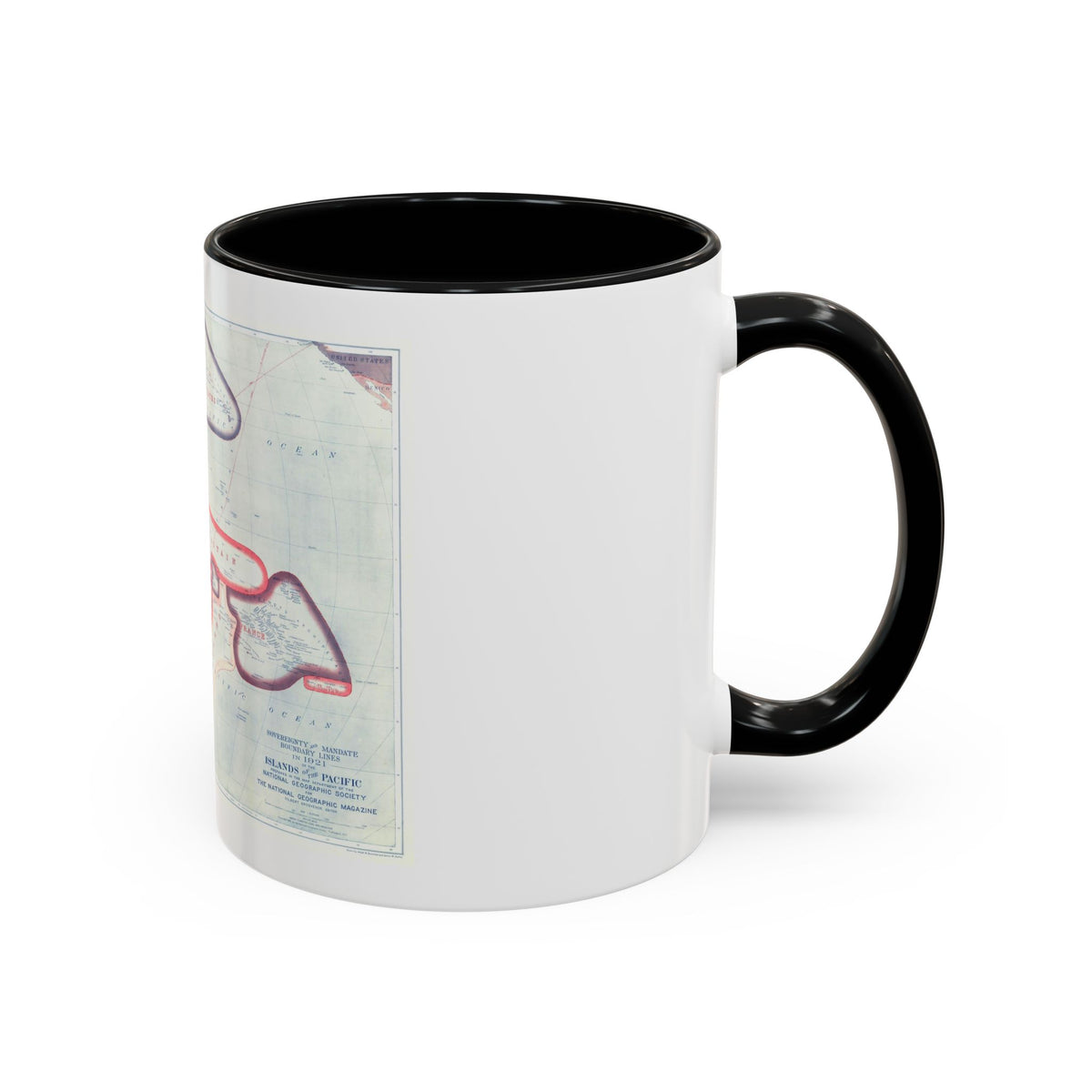 Pacific - Sovereignty and Mandate Boundary Lines (1921) (Map) Accent Coffee Mug