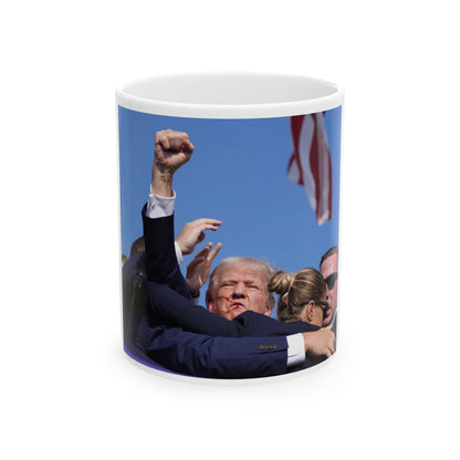 Donald Trump Shot Assasanation Attempt Bloody Ear USA v2 - White Coffee Mug