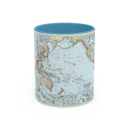 Pacific Ocean (1952) (Map) Accent Coffee Mug-11oz-Light Blue-Go Mug Yourself