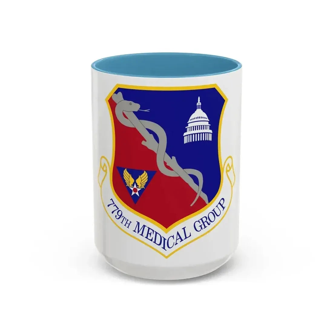 779th Medical Group (U.S. Air Force) Accent Coffee Mug 15oz Light Blue - Go Mug Yourself