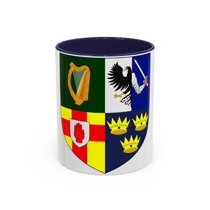 Provincial Arms of Ireland - Accent Coffee Mug-11oz-Navy-Go Mug Yourself