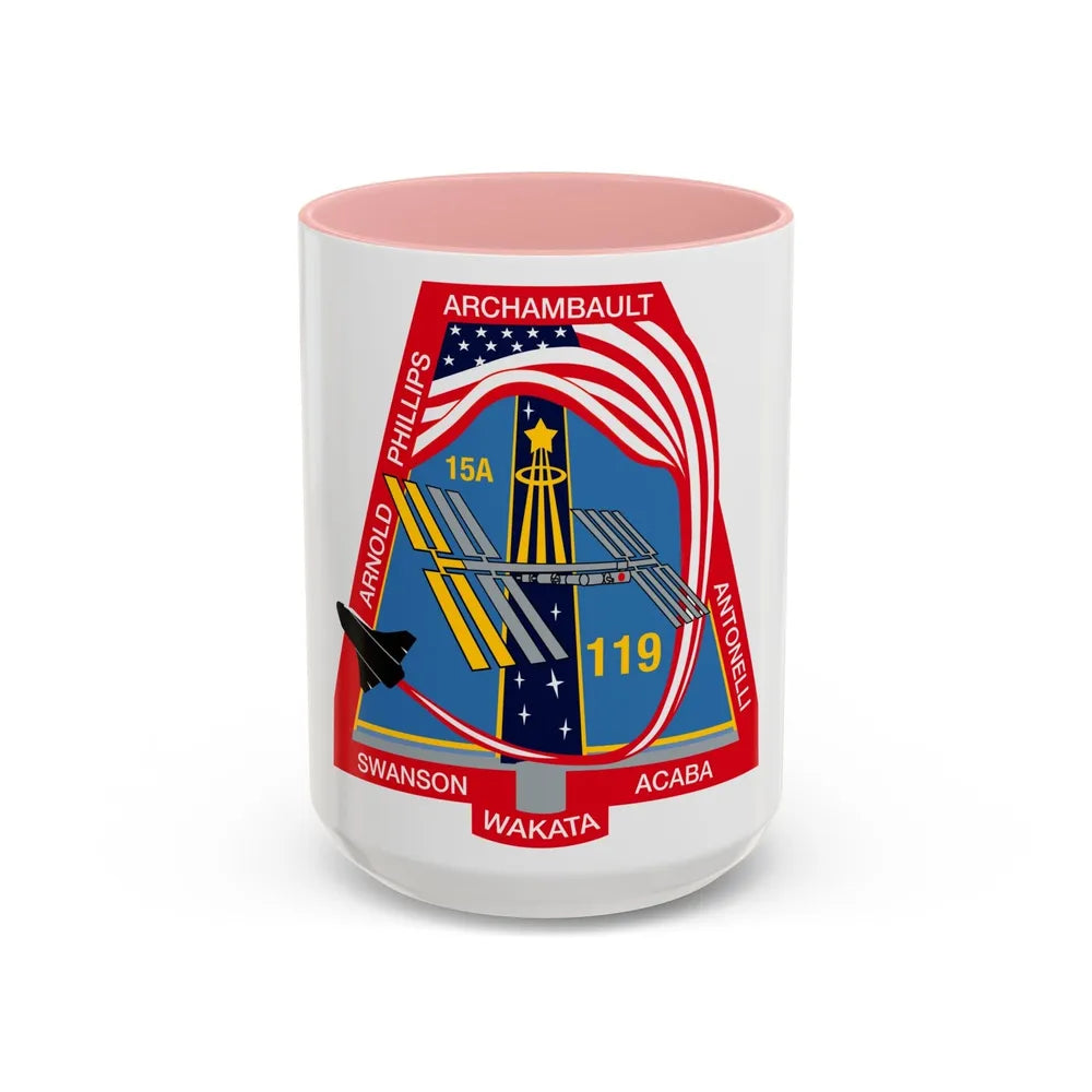 STS 119 (NASA) Accent Coffee Mug-15oz-Pink-Go Mug Yourself