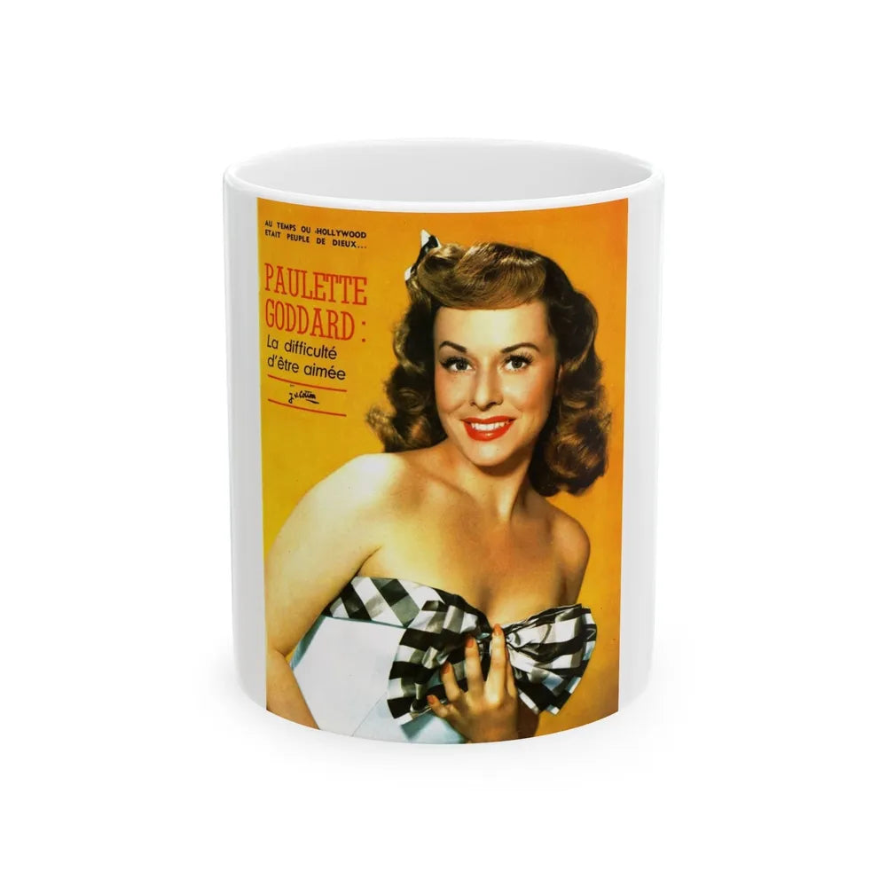 Paulette Goddard #156 - Mag. Cover (Vintage Female Icon) White Coffee Mug-11oz-Go Mug Yourself