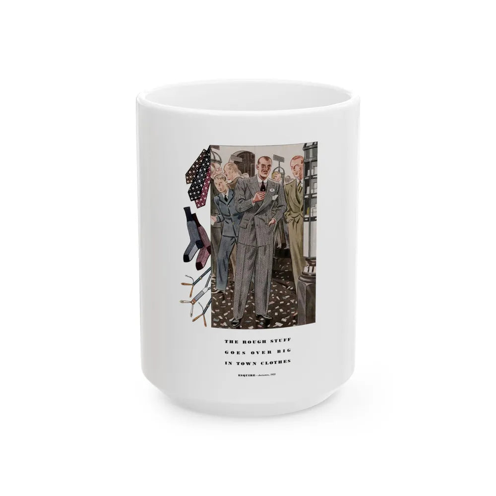 Esquire Fashion Illustration, Autumn 1933 (10) - White Coffee Mug-15oz-Go Mug Yourself